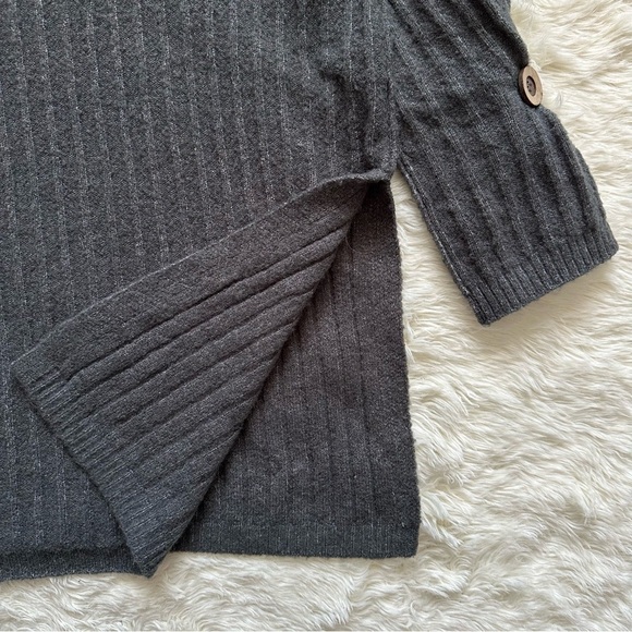 Free People Sweater Around The Clock Pullover Ribbed Charcoal Gray XS - Picture 7 of 11